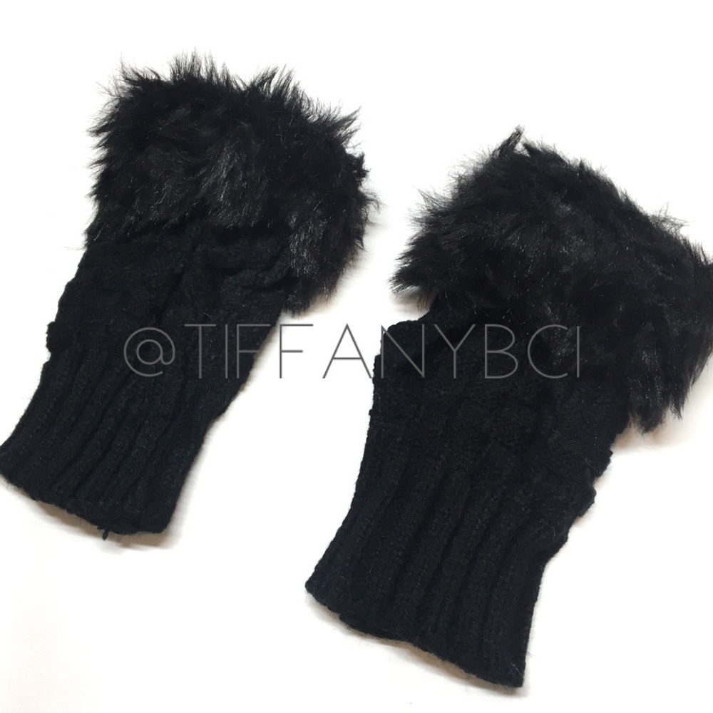 Soft Faux Fur Fingerless Winter Gloves - Picture 7 of 11
